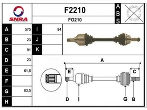Eje de transmisión FORD FIESTA II 1.6 D 1.4 delantero izquierdo transmisión manual PIEZA NUEVA - Imagen 1 de 2