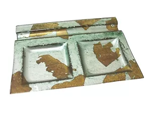 (29333) CENTRO CRISTAL RECTANGULAR VERDE DORADO - Imagen 1 de 1