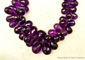 Gotas facetadas de amatista A++ 20-10 mm de largo x 12-7 mm de ancho-muchos tamaños/cantidad seleccionar-un-size - Imagen 1 de 2