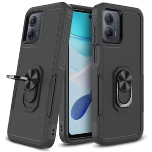 Military Grade TUFF Shockproof Hybrid Armor Case with Ring Grip for Motorola - Picture 1 of 12