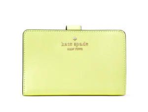 New Kate Spade Madison Medium Compact Bifold Wallet Leather Lime Slushy - Picture 1 of 3