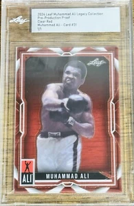 Muhammad Ali 2024 Leaf Pre Production Proof Clear Red Slabbed Card #31 1/1 - Picture 1 of 3