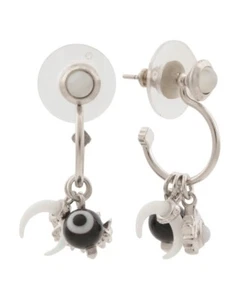 KENDRA SCOTT Gemma Convertible Huggie Earrings Set color Silver /White NEW - Picture 1 of 4