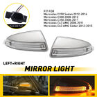 Mirrors Clear Turn Signal Light Pair Fits Mercedes Benz C250 C300 C350 08-14