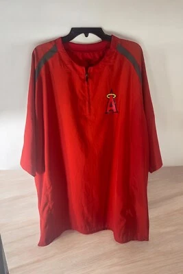 VTG Anaheim Angels Badger Windbreaker Mens 2XL Red MLB Baseball 3/4 Sleeve - Image 1 of 4