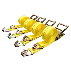 (4) New 1.5" x 15' 4400 lb Ratchet Straps J Hook Heavy Duty Tie Downs - Picture 1 of 5