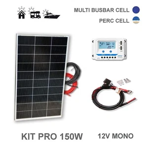 Panel Solar Monocristalino KIT 150W 12V células PERC. Autocaravana, camper - Imagen 1 de 5