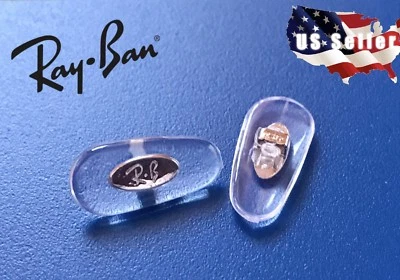 Nuevo Auténtico Rayban Anteojos Gafas de sol ALMOHADILLAS PARA LA NARIZ Tipo Plug-In Plateado Foto 1 de 4