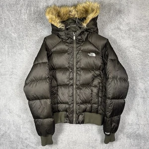 The North Face Jacket Women M 550 Down Fill Puffer Quilt Parka Prodigy Fur Hood - Picture 1 of 15