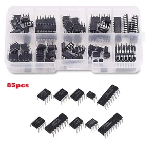 IC Assortment Kit 85 Pcs 10 Types Integrated Circuit Chips For Dual Op Amp - Picture 1 of 6