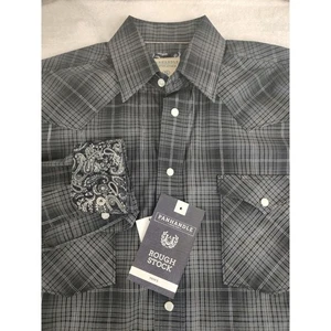 Panhandle Rough Stock Mens Plaid Western Shirt Long Sleeve Snap Front Small - Picture 1 of 9