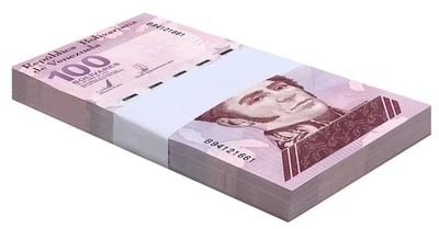 Venezuela 100 Bolívares Digitales, 2021, P-119, UNC - 100 X 100 PIEZAS Paquete Foto 1 de 4