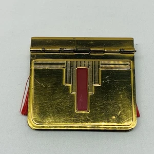 Vintage Brass Art Deco Folding Travel Clothes Lint Brush Luxury Classy Preppy - Picture 1 of 7