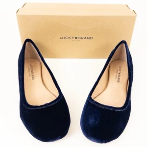 Lucky Brand LK-EADEN Women's Navy Dark Blue Velvet Ballet Flats Size 9M NIB - Picture 1 of 10