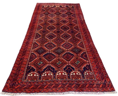 Alfombra de corredor de lana Zaidan Balouch vintage anudada a mano rara 6 x 3 pies Foto 1 de 4