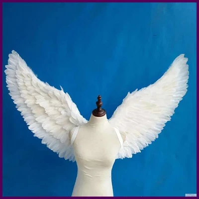 Kids Adult Party Swallow White Angel Feather Wings Halo Magic Wands Cosplay. - Image 1 of 4