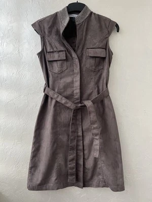 Vestido Corto BLUMARINE Gris Con Cinturón Talla S 4 Bolsillos Foto 1 de 4