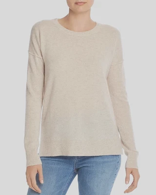 Suéter Pullover Aqua Cashmere Talla M Mujer Alta-Baja Avena Tostado Manga Larga Foto 1 de 4