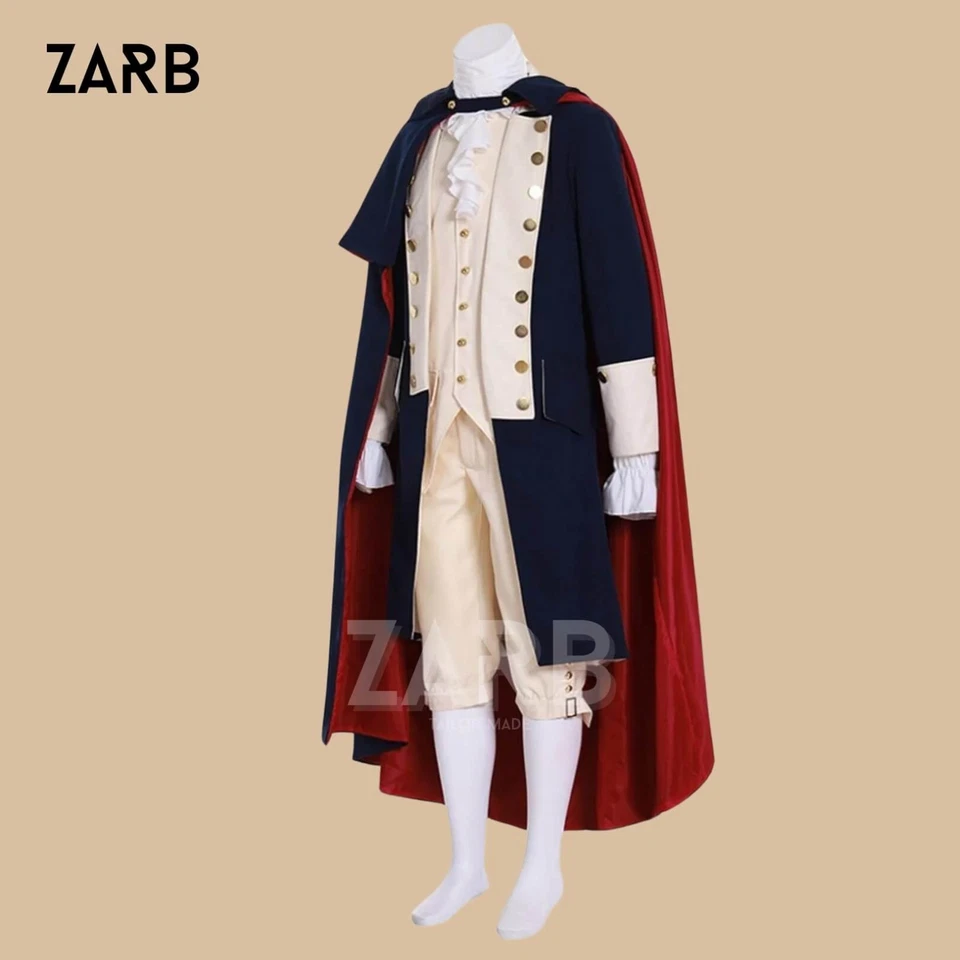 Revolutionary War Costume George Washington Colonial Officer Uniform with Cape - Image 1 of 4