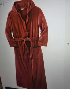 Bata Con Capucha Hombre Talla King 7X/8X Butgundy Frontal Envoltura Corbata Cinturón 100% Algodón - Imagen 1 de 6