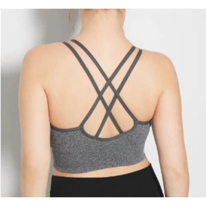 Soma Sport Longline Strappy Back Sports Bra Heathered Gray Size XL - Picture 1 of 4