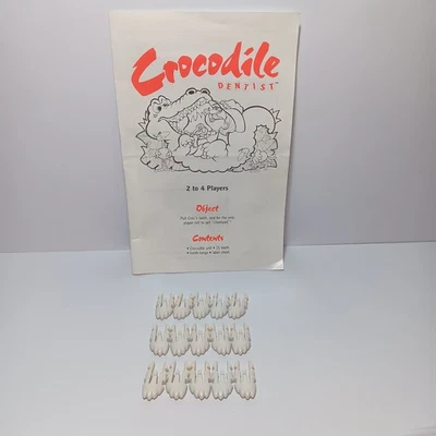 Crocodile Dentist Game 15 Replacement Teeth & Instructions Milton Bradley 1990 - Image 1 of 4