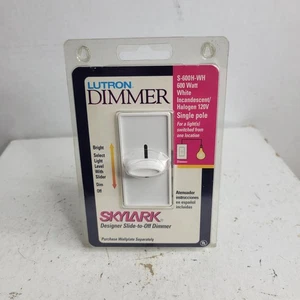  Interruptor atenuador deslizante Lutron S-600H-WH Skylark blanco 600 vatios 1 paquete - Imagen 1 de 2