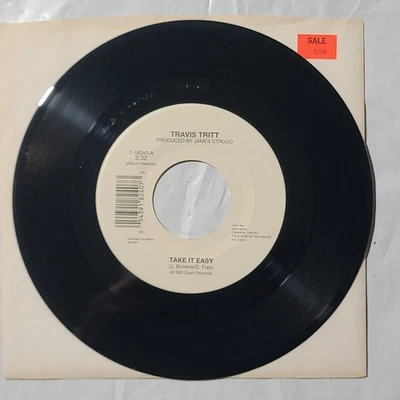 Travis Tritt ~ Take It Easy/ I Wish I Could Go Back Home ~ Warner 45 RPM Record Foto 1 de 4