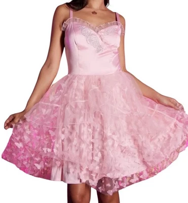 Hot Topic Wicked Glinda Ruffle Butterfly Dress XL Pink Cosplay - Image 1 of 4