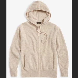 CHARTER CLUB 100% Cashmere Zip-front Hoodie in Pearl Taupe XL - Picture 1 of 4