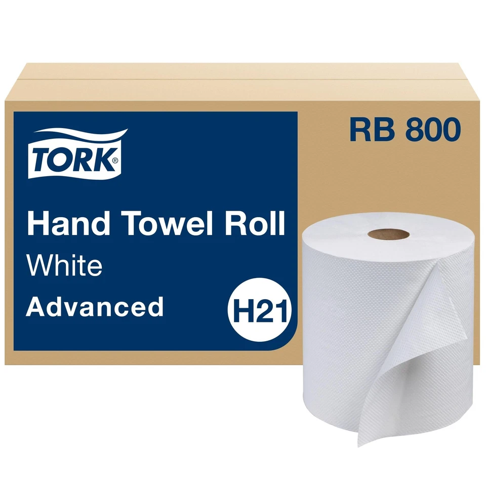 Tork Rb800 Advanced Hand Roll Towel One-ply White 7 9/10 X 800'