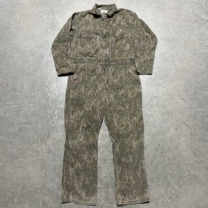 VTG 70s/80s Mossy Oak Coveralls Mens Large Camo Hunting Cotton Talon Zipper USA - Picture 1 of 10