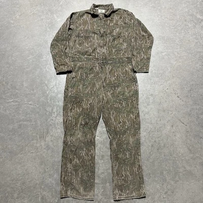 VTG 70s/80s Mossy Oak Coveralls Mens Large Camo Hunting Cotton Talon Zipper USA - Image 1 of 4