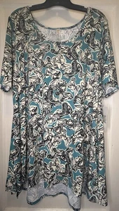 Lularoe Perfect T Größe 2XL türkis blau bunt Disney Prinzessin Damen Top neu mit Etikett 🦄 - Bild 1 von 9