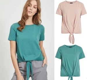 OBJECT Shirt STEPHANIE MAXWELL zum Knoten Top VILA Clothes OBJ GRÜN ROSÉ NEU - Bild 1 von 9