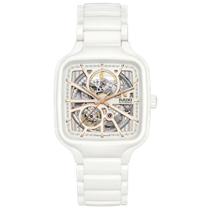 Reloj de cerámica para hombre Rado True Square automático corazón abierto esfera blanca R27073012 - Imagen 1 de 1