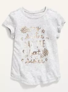Old Navy Toddler Girls Best Sister Graphic Short Sleeve Tee T-Shirt Size 3T - Picture 1 of 1