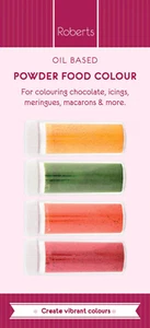OIL BASED POWDER FOOD COLOUR X 4 - RED, ORANGE, YELLOW, GREEN - Picture 1 of 1