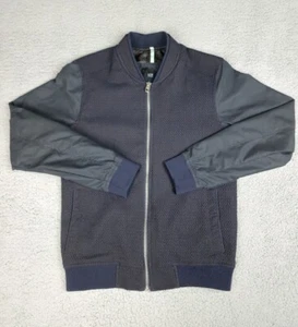 LCW Vision gefütterte Bomberjacke Herren S mit durchgehendem Reißverschluss Taschen elastische Taille schwarz blau - Bild 1 von 11