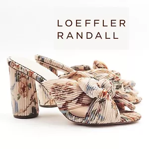 Nuevo con etiquetas Loeffler Randall Penny Nudo Plisado Mula Crema Botánica Floral • Talla 6 - Imagen 1 de 9