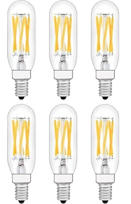 6 PACK T8 LED Edison Bulb, E12 Dimmable 110v 350Lumens 2700K 60W Warm White 4W - Image 1 of 4