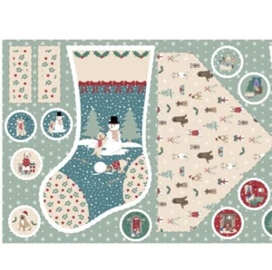 CHRISTMAS FABRIC PANEL SEW YOUR OWN DOGGY STOCKING & BANDANA FREDIE & FRIENDS - Picture 1 of 3