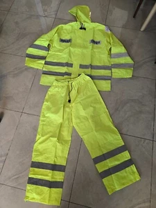 Israel Police Reflective Rain Suit XXL | Waterproof Hi-Vis Yellow OBSOLETE A834 - Picture 1 of 7