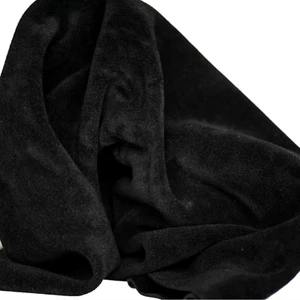 Suede Leather Pieces Cow Black Color Splits Buffed to Velvet Buttery Look 4oz - Picture 1 of 3
