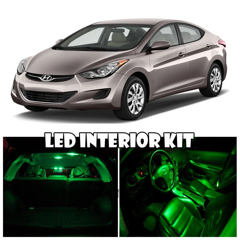 Kit completo de bombilla de xenón LED VERDE 5050 SMD interior Hyundai Elantra 11-16 Foto 1 de 1
