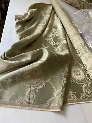 Tela Jacquard Oro Claro y Lima Alta Calidad 54" - 10 Yardas Foto 1 de 3