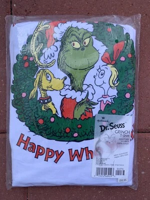 Vintage 1998 Dr. Seuss The Grinch "Merry Grinchmas, Happy Who Year" Shirt Sz XL - Image 1 of 4
