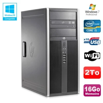 PC Tour HP Elite 8200 Core I5 2500 3,3Ghz 16Go Disque 2To Graveur DVD WIFI Win 7 - Bild 1 von 3