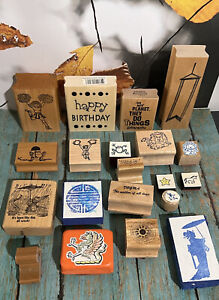 Huge Lot Stamp Arts & Crafts Wood Rubber New & Used Vintage Scrapbooking