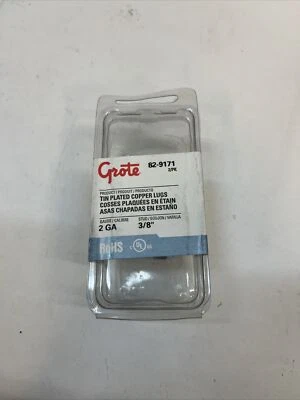 GROTE 82-9171 - Tin Plated Copper Tube Lug, 2 Gauge, 3/8", (Pack of 2) - Imagem 1 de 2